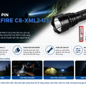 Đèn led pin Ultrafire C8-XML2-U3
