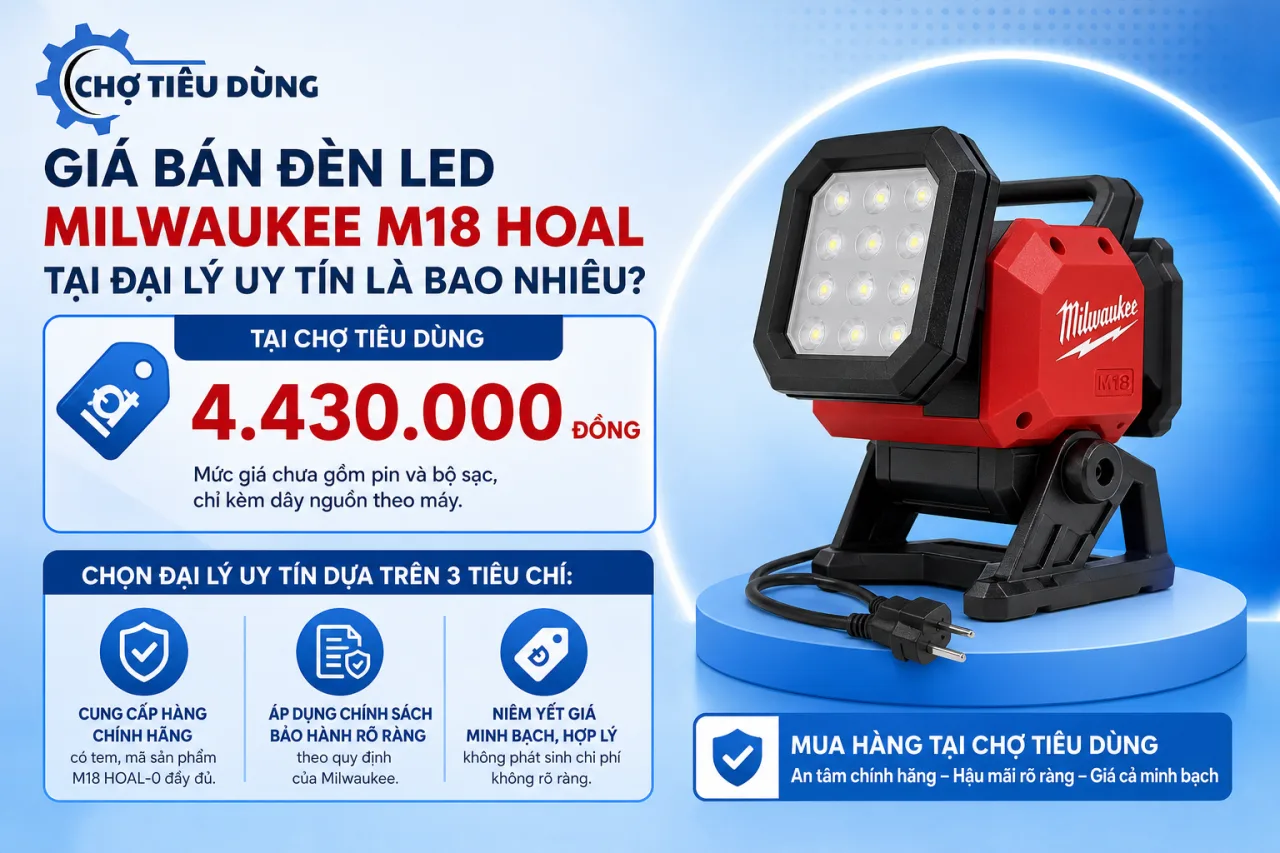 Giá bán Đèn LED Milwaukee M18 HOAL tại đại lý uy tín là bao nhiêu Giá bán Đèn LED Milwaukee M18 HOAL tại đại lý uy tín là bao nhiêu