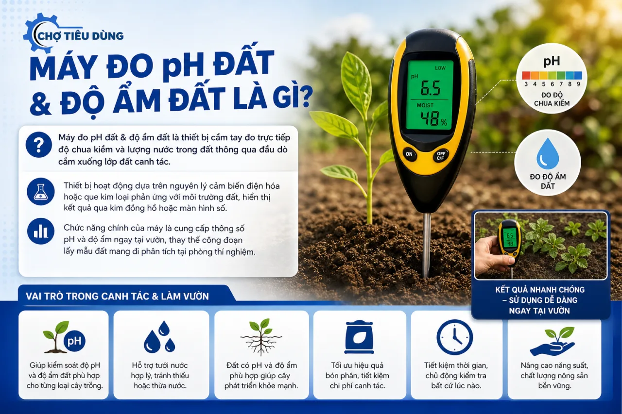 Máy đo pH đất & độ ẩm đất