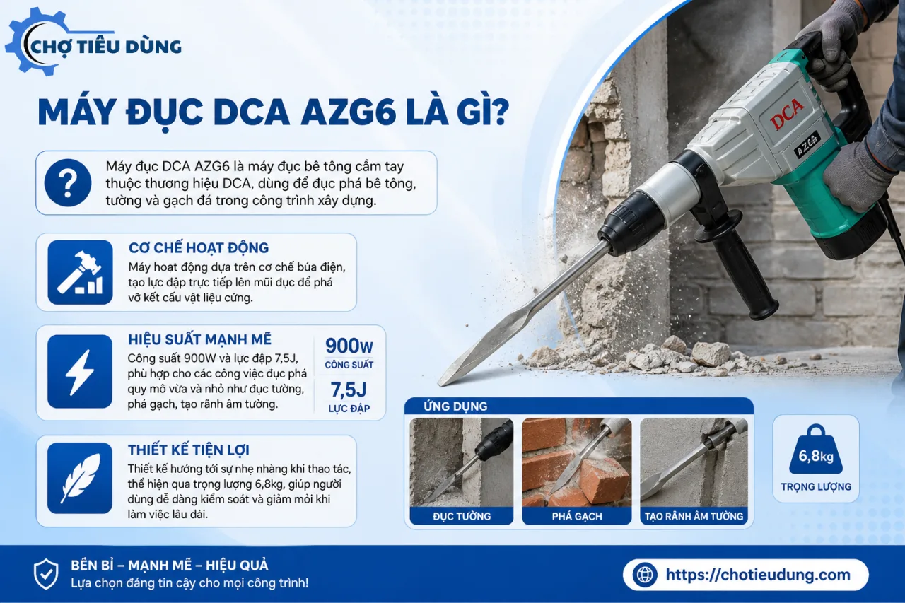 Máy đục DCA AZG6
