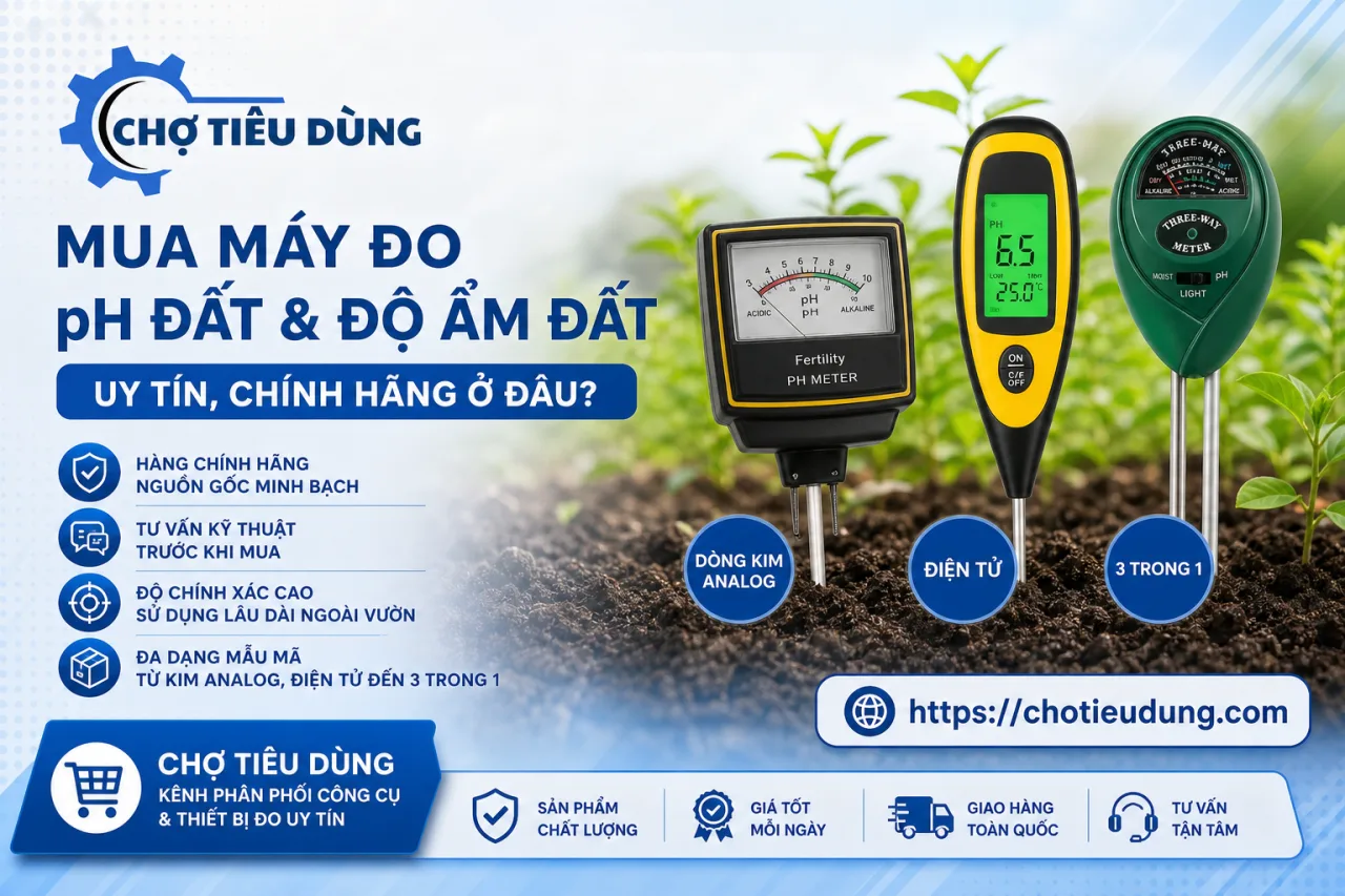 Mua máy đo pH đất & độ ẩm đất uy tín, chính hãng ở đâu