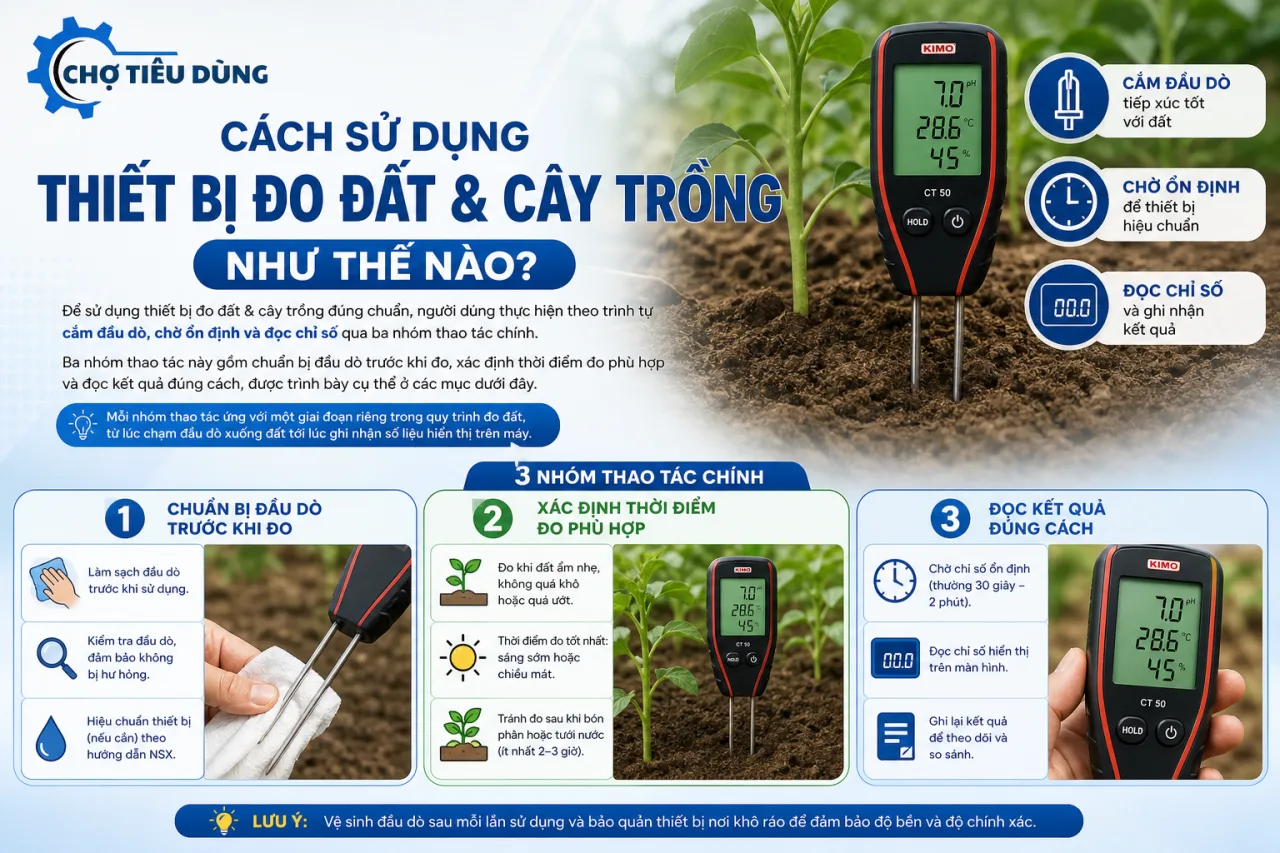 Sử Dụng Thiết Bị Đo Đất & Cây Trồng