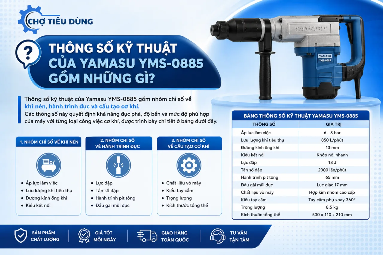 Thông số kỹ thuật của Yamasu YMS-0885 gồm những gì Thông số kỹ thuật của Yamasu YMS-0885 gồm những gì