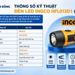 Thông số kỹ thuật Đèn LED Ingco HFL013D1