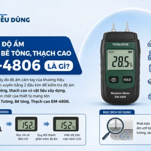 Máy đo độ ẩm Tường, Bê tông, Thạch cao EM-4806