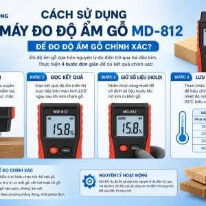 sử dụng Máy đo độ ẩm gỗ MD-812 để đo độ ẩm gỗ chính xác