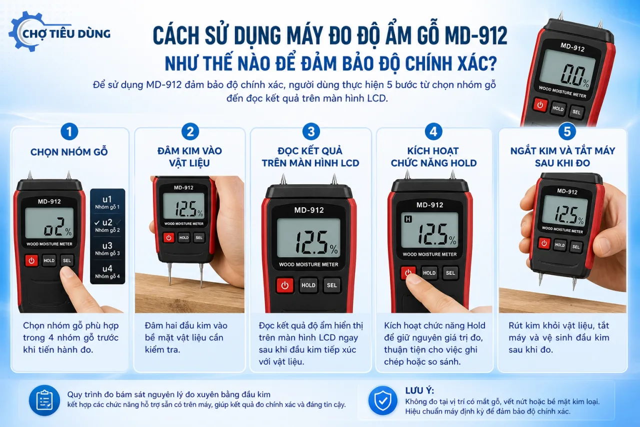 sử dụng máy đo độ ẩm gỗ MD-912 như thế nào để đảm bảo độ chính xác sử dụng máy đo độ ẩm gỗ MD-912 như thế nào để đảm bảo độ chính xác