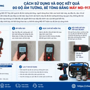 sử dụng và đọc kết quả đo độ ẩm tường, bê tông bằng máy MD-917