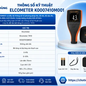 Thông số kỹ thuật của Elcometer K0007410M001 gồm những gì